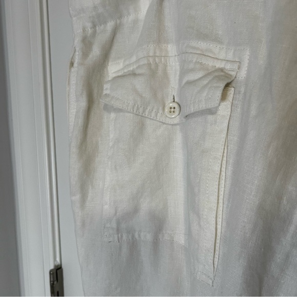 Austin Reed Wide Leg White 100% linen Pants Women’s Size Large Boho Beach - Picture 3 of 5